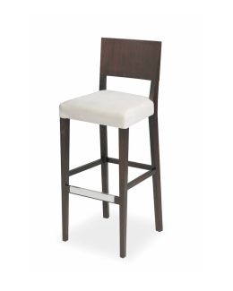 Barová stolička EDITA s čalúnenými lubmi + nerez